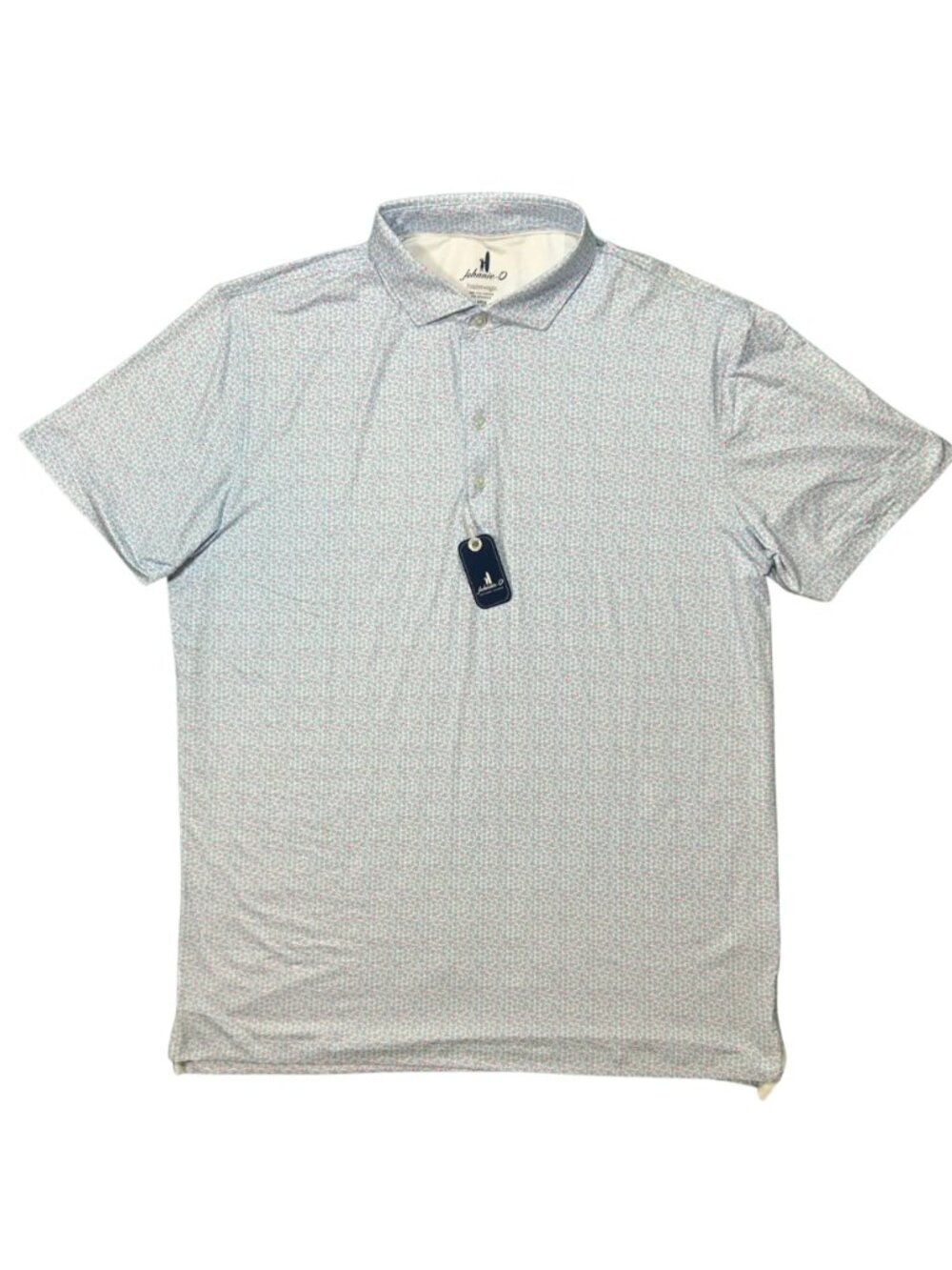 Johnnie-O Kona Blue Four Leaf Performance Featherweight Polo JMPO101760 Golf NWT